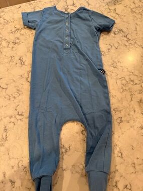 Rags Blue Kids One-Piece Romper - Snap Front Comfort